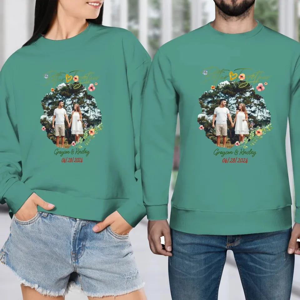 Better Together Valentine With Heart Decor - Personalized Gifts For Couples - Unisex Sweater