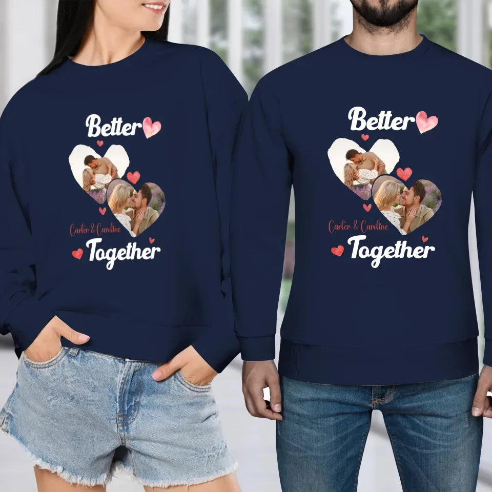 Better Together Valentine With Hearts Decor - Personalized Gifts For Couples - Unisex Sweater