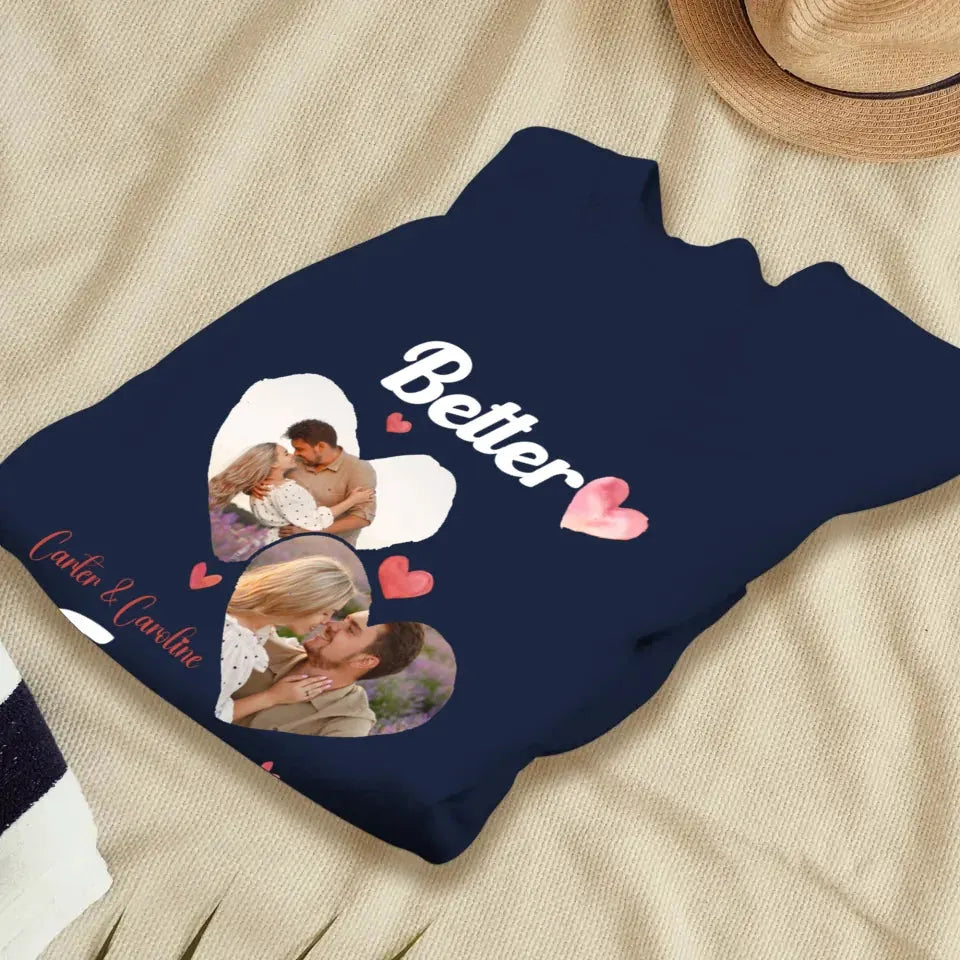 Better Together Valentine With Hearts Decor - Personalized Gifts For Couples - Unisex Sweater