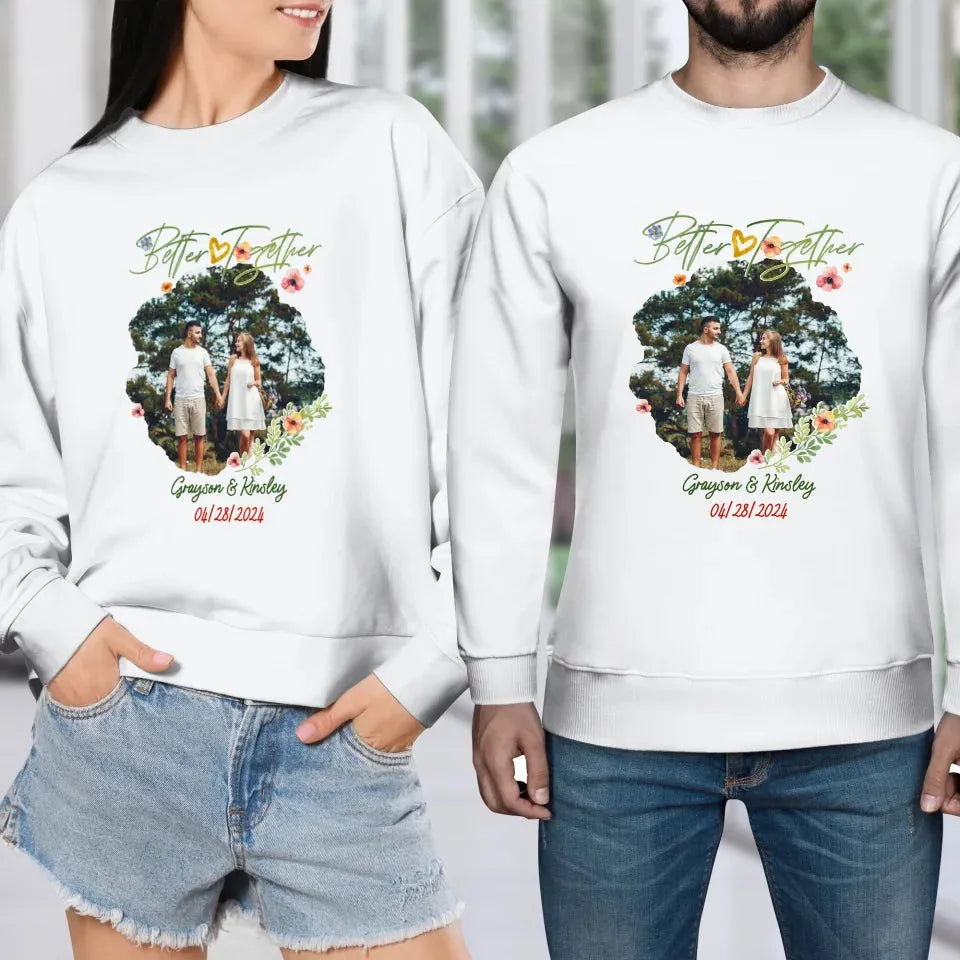 Better Together Valentine With Heart Decor - Personalized Gifts For Couples - Unisex Sweater