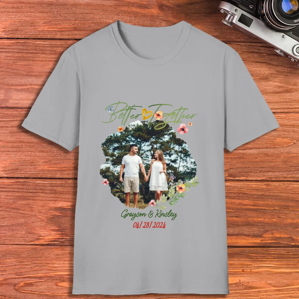 Better Together Valentine With Heart Decor - Personalized Gifts For Couples - Unisex T-Shirt