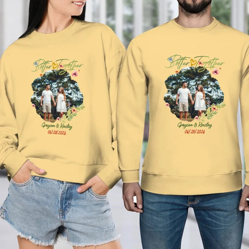 Better Together Valentine With Heart Decor - Personalized Gifts For Couples - Unisex Sweater