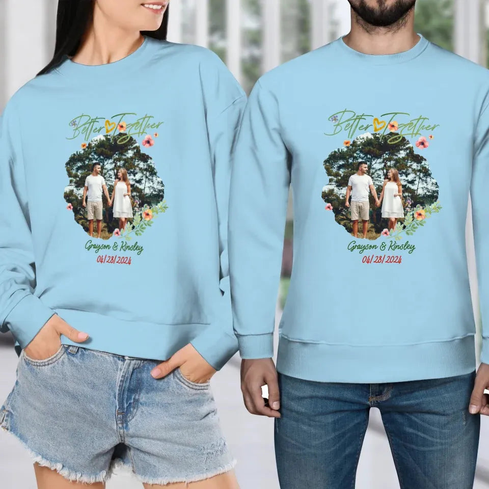 Better Together Valentine With Heart Decor - Personalized Gifts For Couples - Unisex Sweater