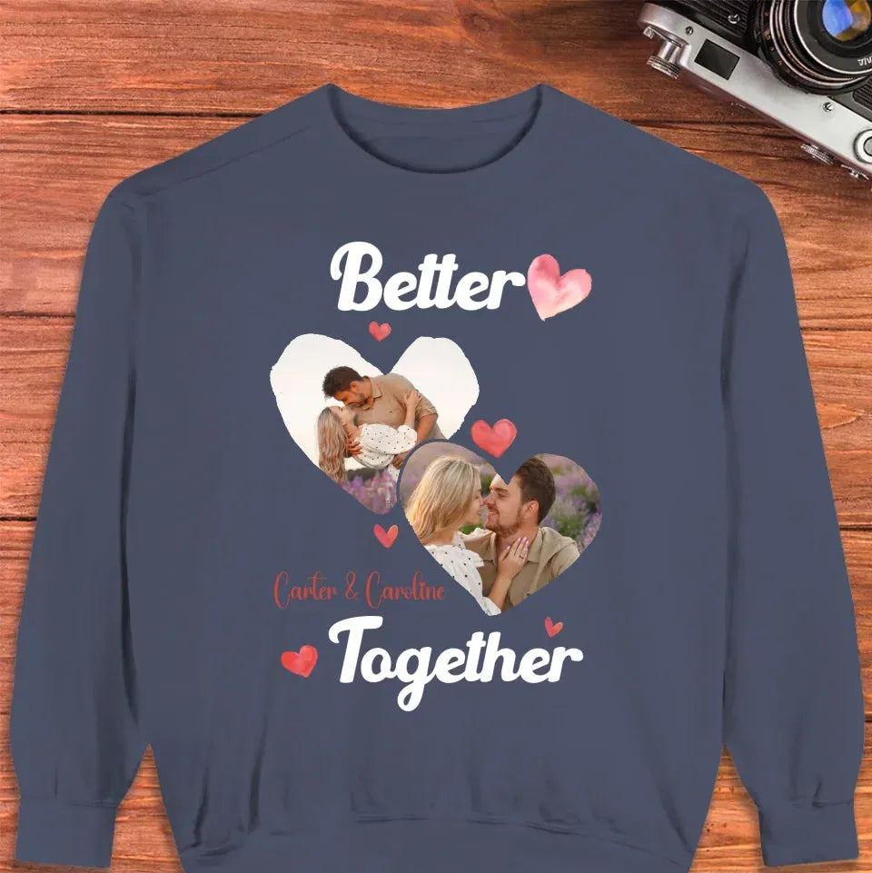 Better Together Valentine With Hearts Decor - Personalized Gifts For Couples - Unisex Sweater