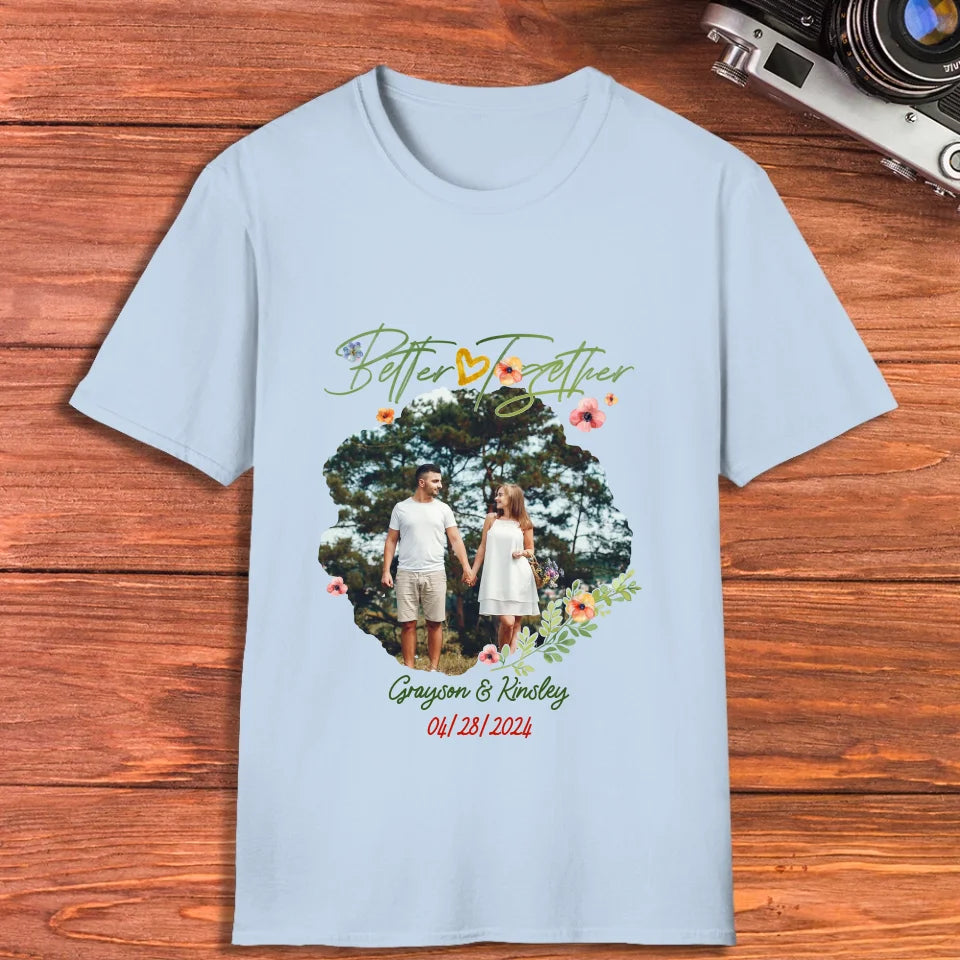 Better Together Valentine With Heart Decor - Personalized Gifts For Couples - Unisex T-Shirt