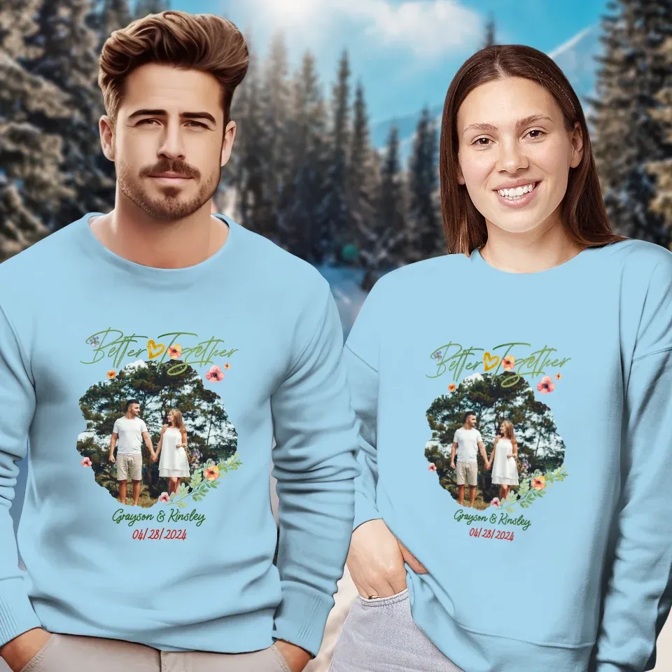 Better Together Valentine With Heart Decor - Personalized Gifts For Couples - Unisex Sweater