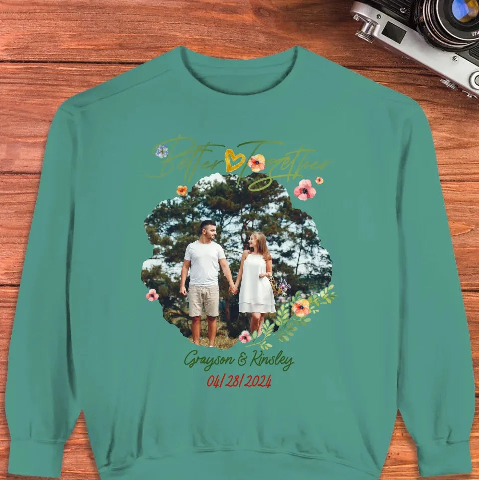 Better Together Valentine With Heart Decor - Personalized Gifts For Couples - Unisex Sweater