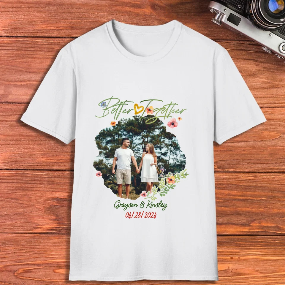 Better Together Valentine With Heart Decor - Personalized Gifts For Couples - Unisex T-Shirt