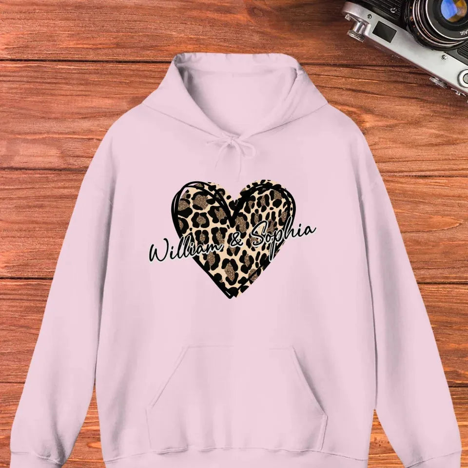 Heart Leopard, A Passionate Love For The Majestic & Powerful - Personalized Gifts For Couple - Unisex Hoodie