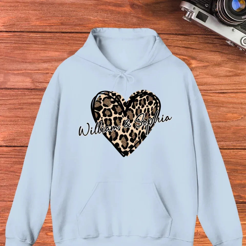 Heart Leopard, A Passionate Love For The Majestic & Powerful - Personalized Gifts For Couple - Unisex Hoodie