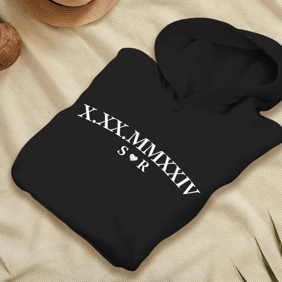 Commemorate Your Love With Roman Numerals, A Timeless Gesture - Personalized Gifts For Couple - Unisex Hoodie