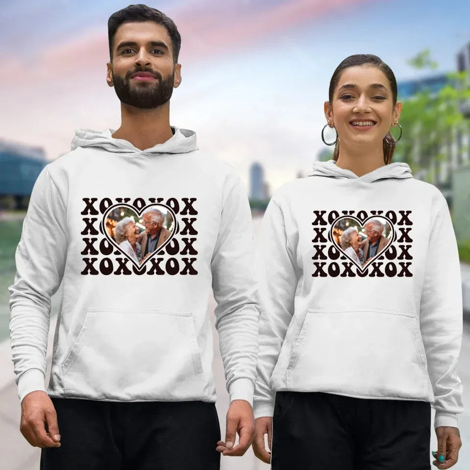 XOXO Symbolize Endless Love, Kisses For The Sweet Old Couple - Personalized Gifts For Couple - Unisex Hoodie