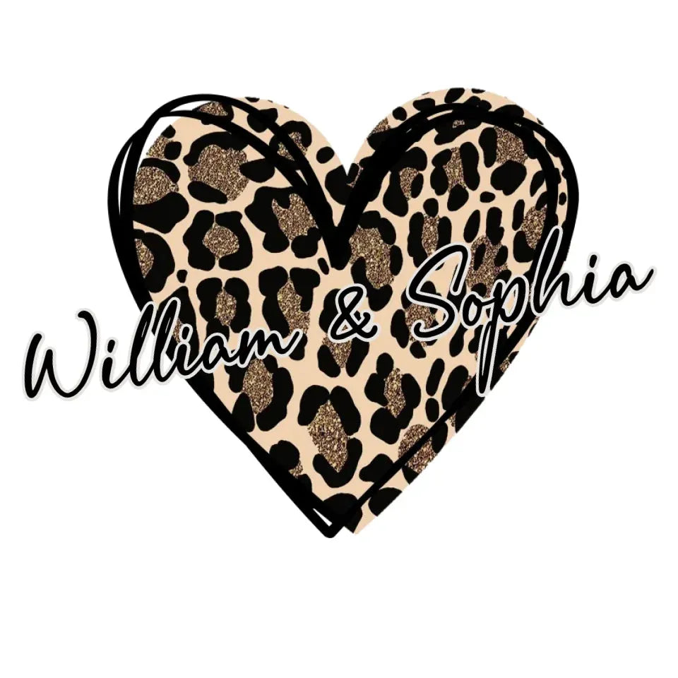 Heart Leopard, A Passionate Love For The Majestic & Powerful - Personalized Gifts For Couple - Unisex Hoodie