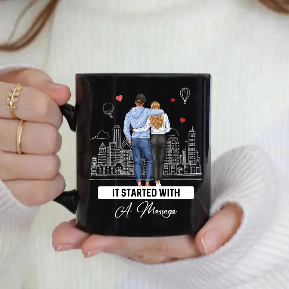 It Started With A Message - Personalized Gifts For Couples - Mug