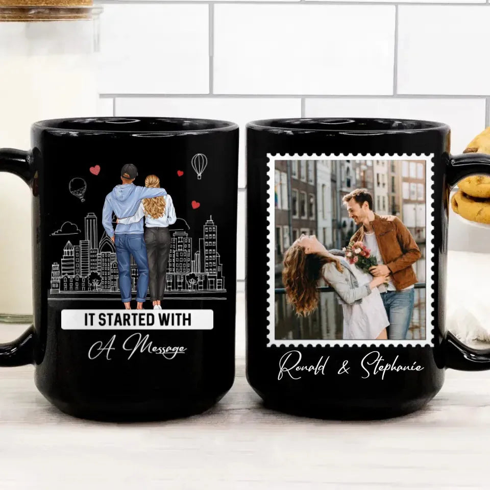 It Started With A Message - Personalized Gifts For Couples - Mug