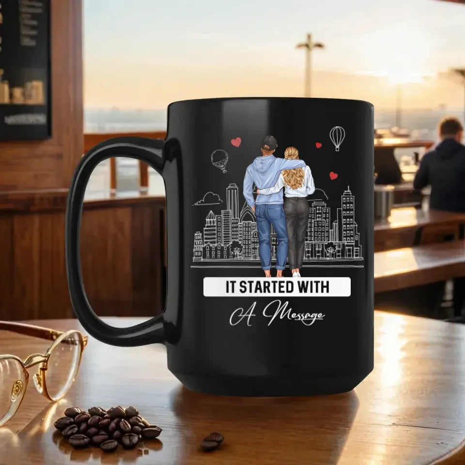 It Started With A Message - Personalized Gifts For Couples - Mug