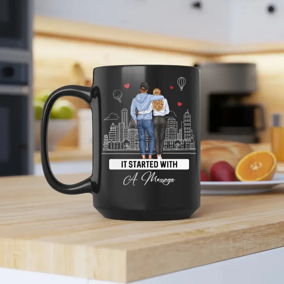 It Started With A Message - Personalized Gifts For Couples - Mug