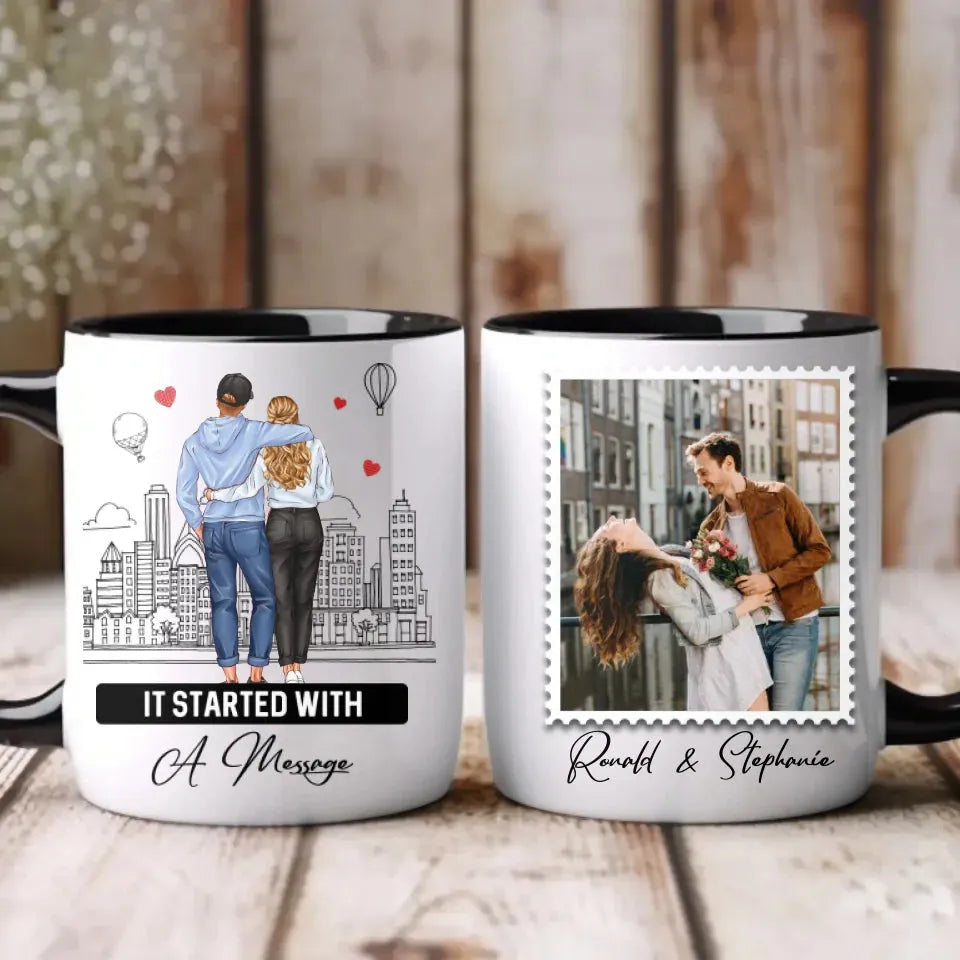 It Started With A Message - Personalized Gifts For Couples - Mug