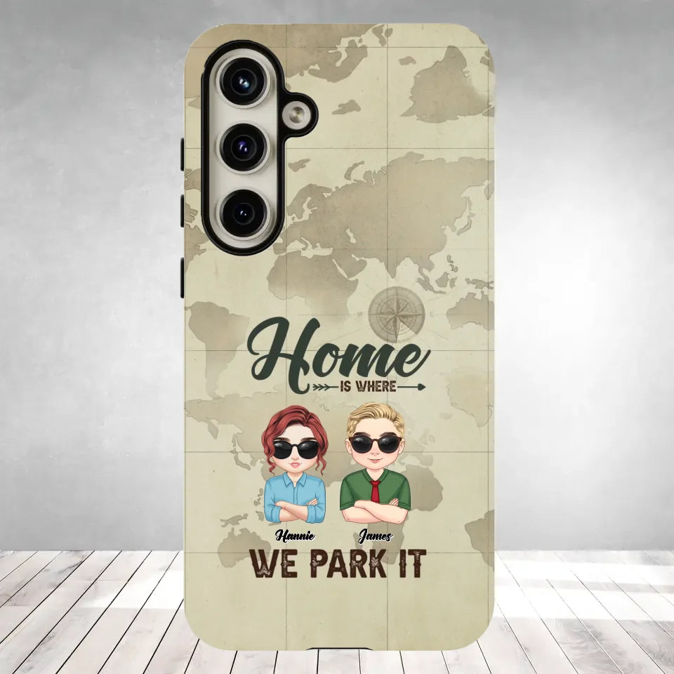 Our Home Is Where We Park It - Custom Name - Personalized Gifts For Couple - Samsung Tough Phone Case