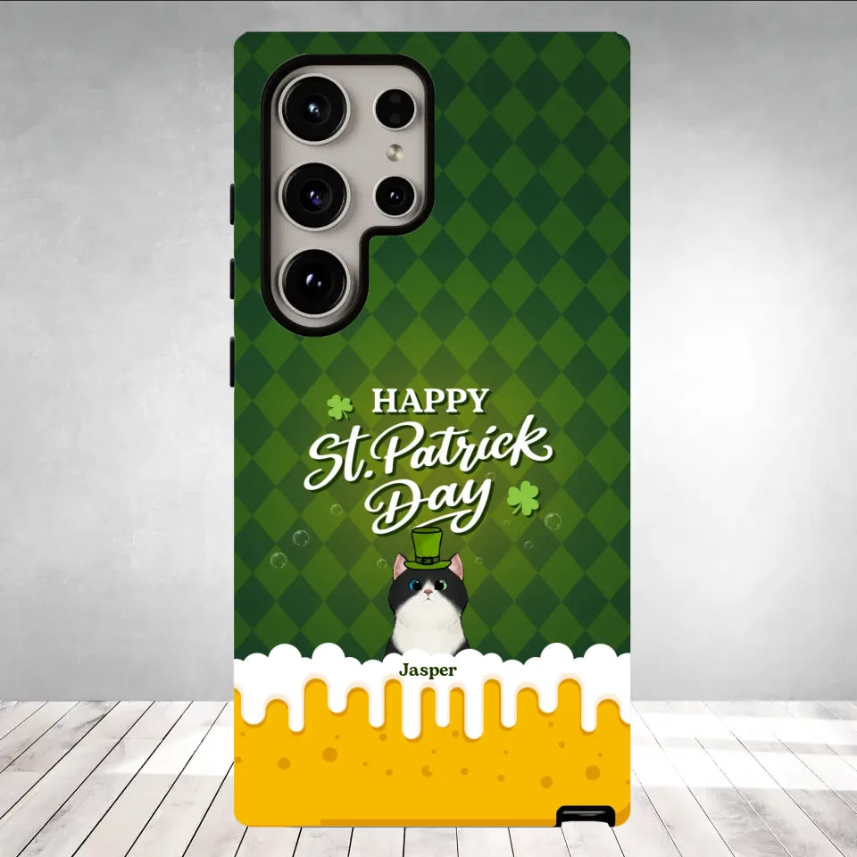 St. Patrick's Day Gifts For Cat Lovers - Custom Name - Personalized Gifts For Cat Lovers - Samsung Tough Phone Case