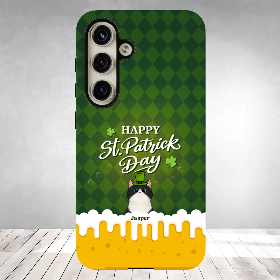 St. Patrick's Day Gifts For Cat Lovers - Custom Name - Personalized Gifts For Cat Lovers - Samsung Tough Phone Case