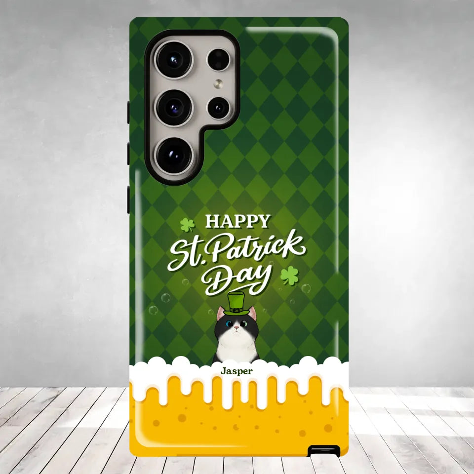 St. Patrick's Day Gifts For Cat Lovers - Custom Name - Personalized Gifts For Cat Lovers - Samsung Tough Phone Case