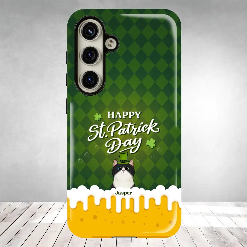 St. Patrick's Day Gifts For Cat Lovers - Custom Name - Personalized Gifts For Cat Lovers - Samsung Tough Phone Case