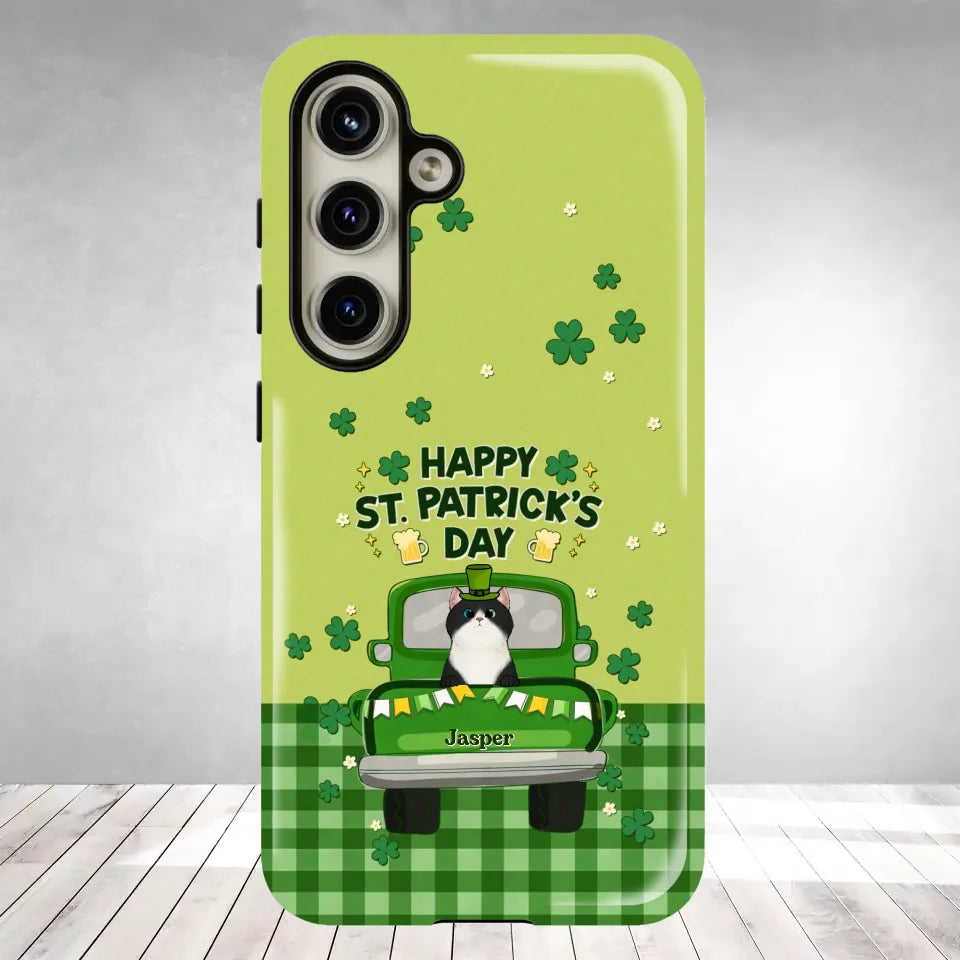 Cat Patrick's Day - Custom Name - Personalized Gifts For Cat Lovers - Samsung Tough Phone Case