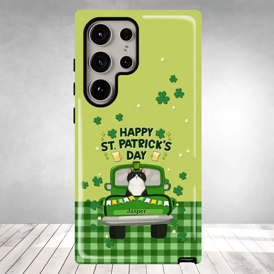 Cat Patrick's Day - Custom Name - Personalized Gifts For Cat Lovers - Samsung Tough Phone Case