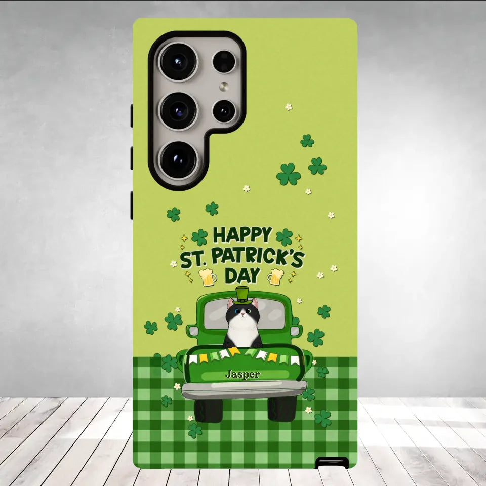 Cat Patrick's Day - Custom Name - Personalized Gifts For Cat Lovers - Samsung Tough Phone Case