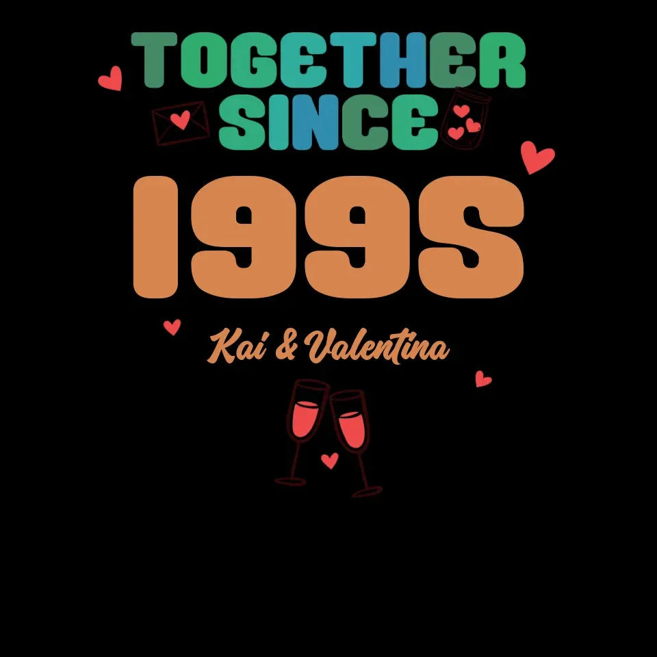 Together Since Retro Colors - Personalized Gifts For Couples - Unisex T-Shirt