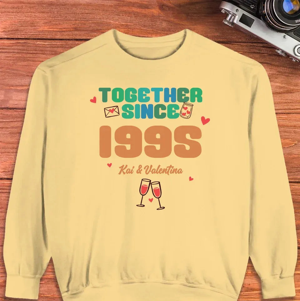 Together Since Retro Colors - Personalized Gifts For Couples - Unisex Sweater