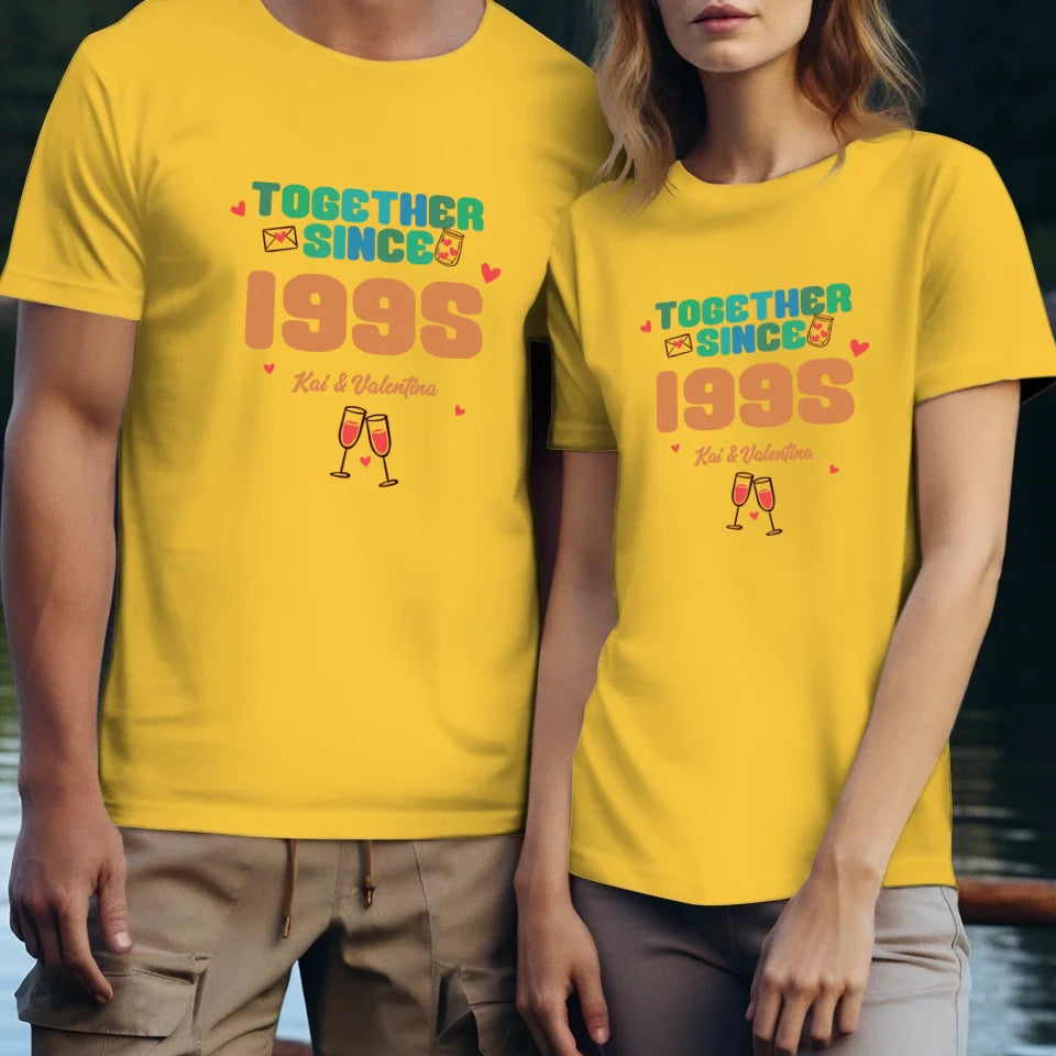 Together Since Retro Colors - Personalized Gifts For Couples - Unisex T-Shirt