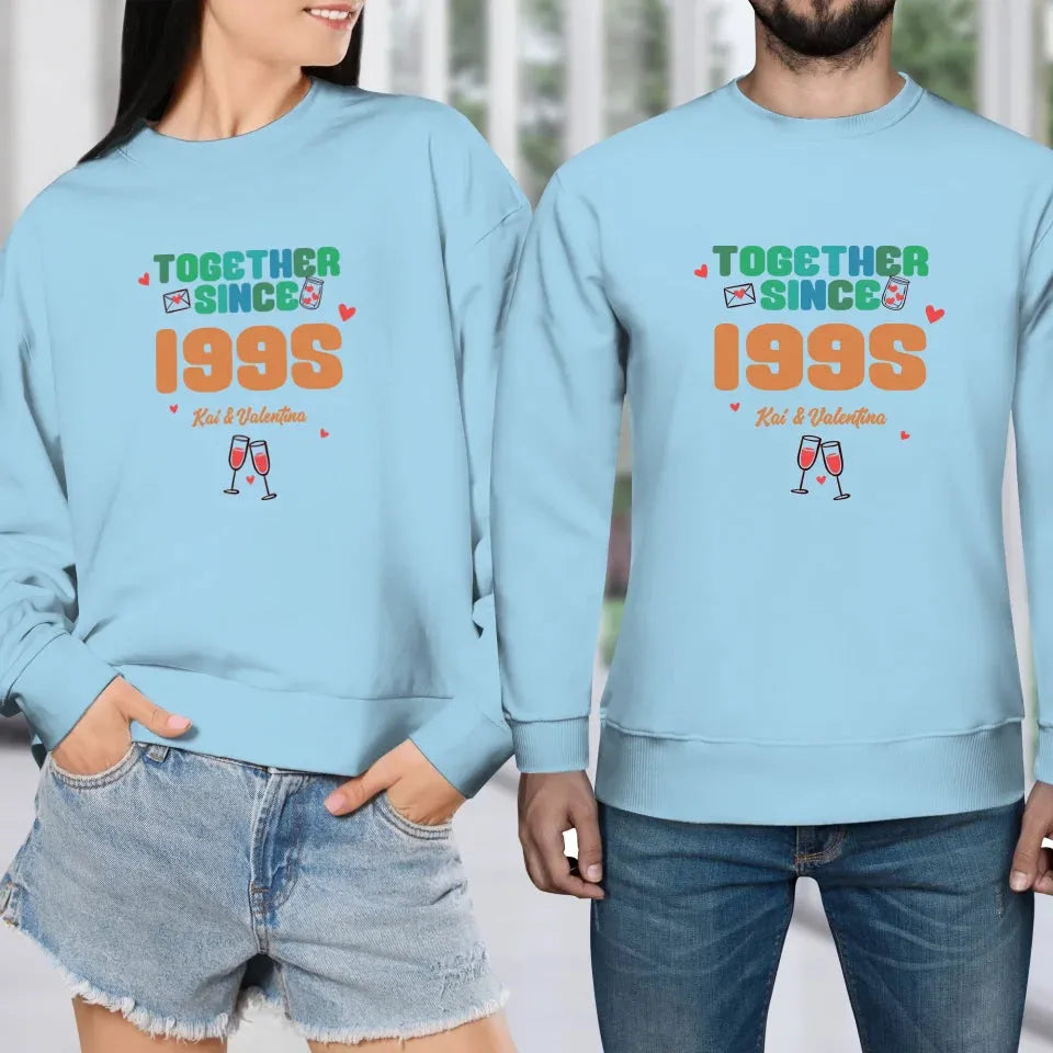 Together Since Retro Colors - Personalized Gifts For Couples - Unisex Sweater