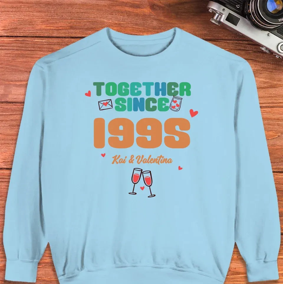 Together Since Retro Colors - Personalized Gifts For Couples - Unisex Sweater