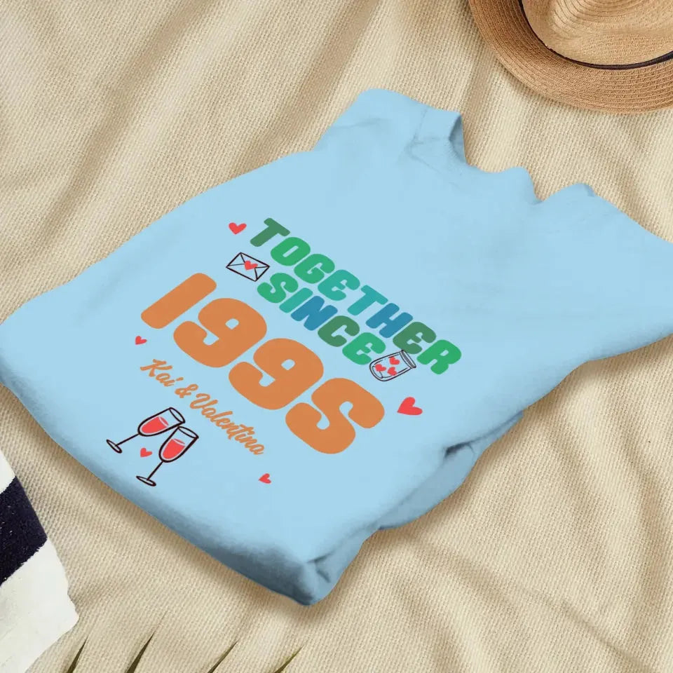 Together Since Retro Colors - Personalized Gifts For Couples - Unisex Sweater