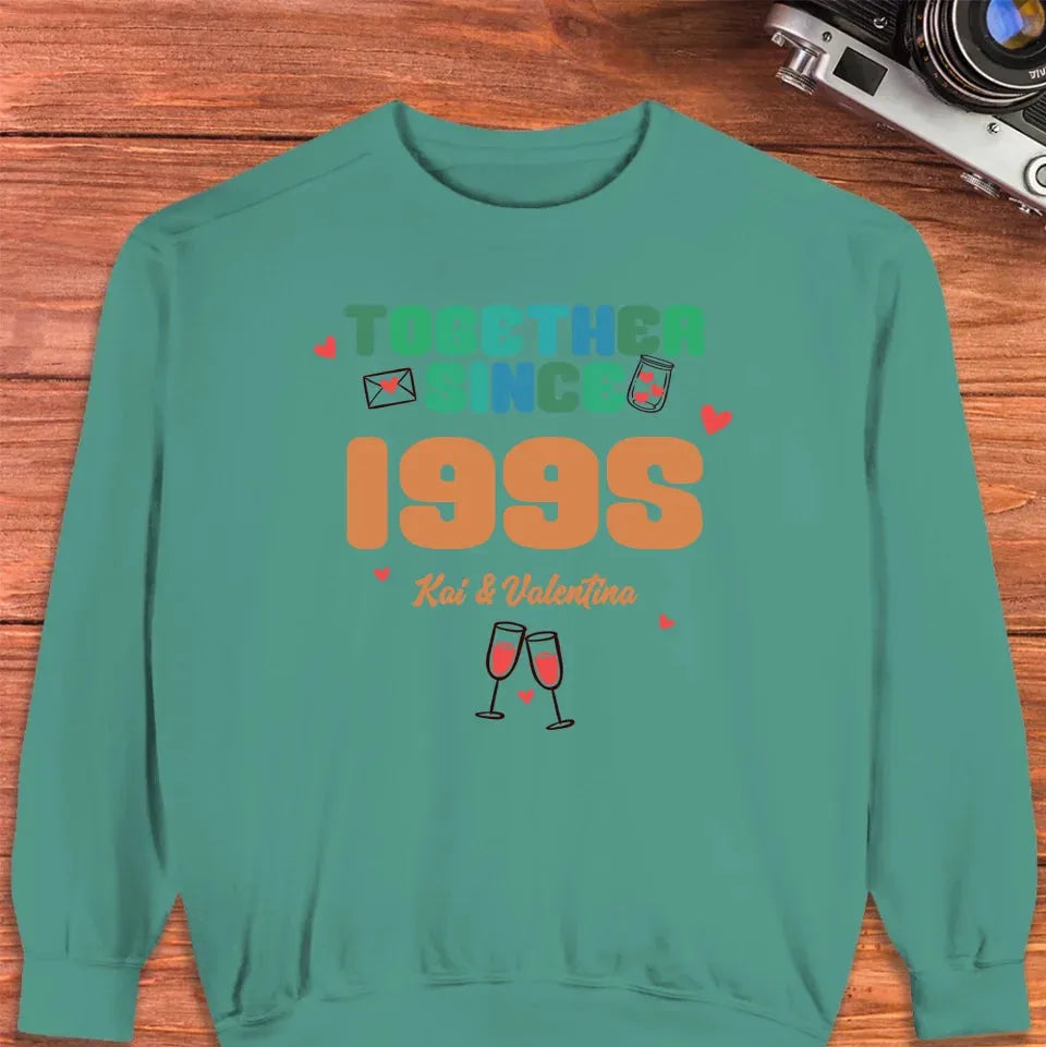 Together Since Retro Colors - Personalized Gifts For Couples - Unisex Sweater