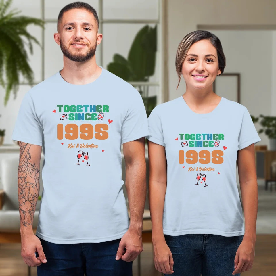 Together Since Retro Colors - Personalized Gifts For Couples - Unisex T-Shirt