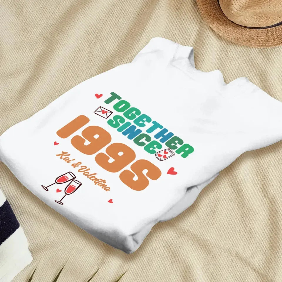 Together Since Retro Colors - Personalized Gifts For Couples - Unisex Sweater