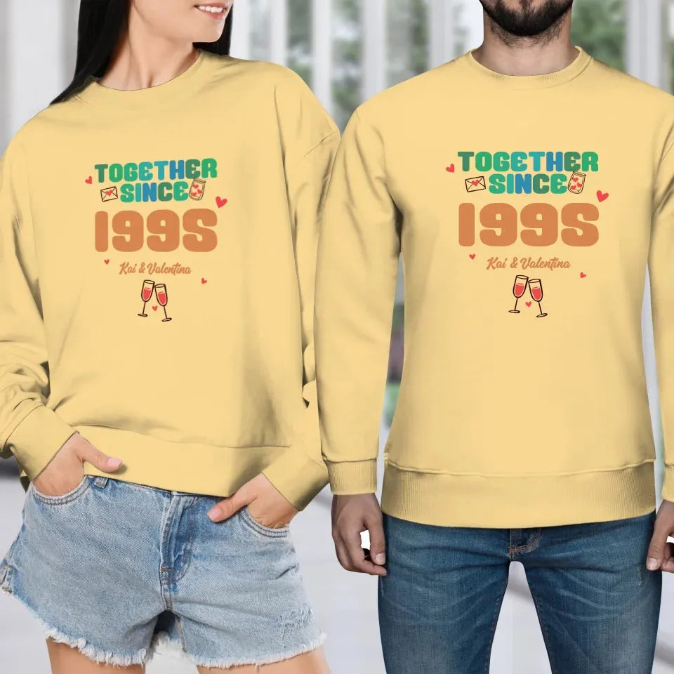 Together Since Retro Colors - Personalized Gifts For Couples - Unisex Sweater