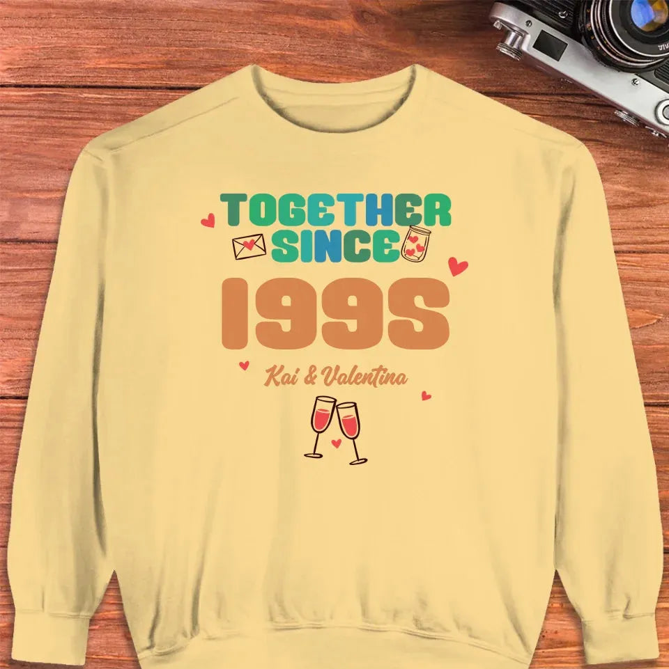 Together Since Retro Colors - Personalized Gifts For Couples - Unisex Sweater