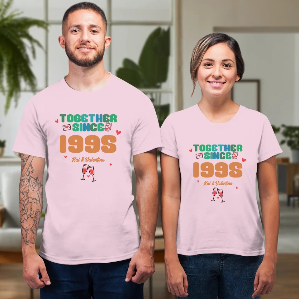 Together Since Retro Colors - Personalized Gifts For Couples - Unisex T-Shirt