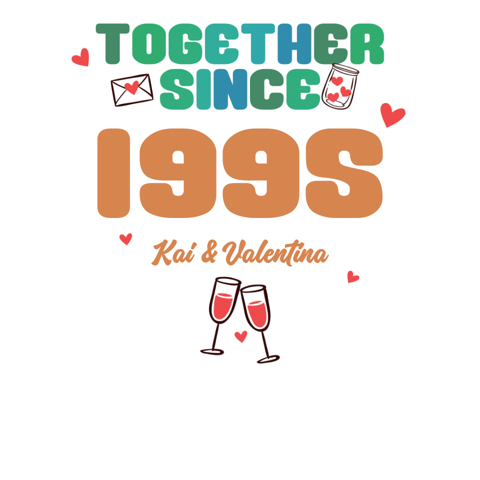 Together Since Retro Colors - Personalized Gifts For Couples - Unisex T-Shirt