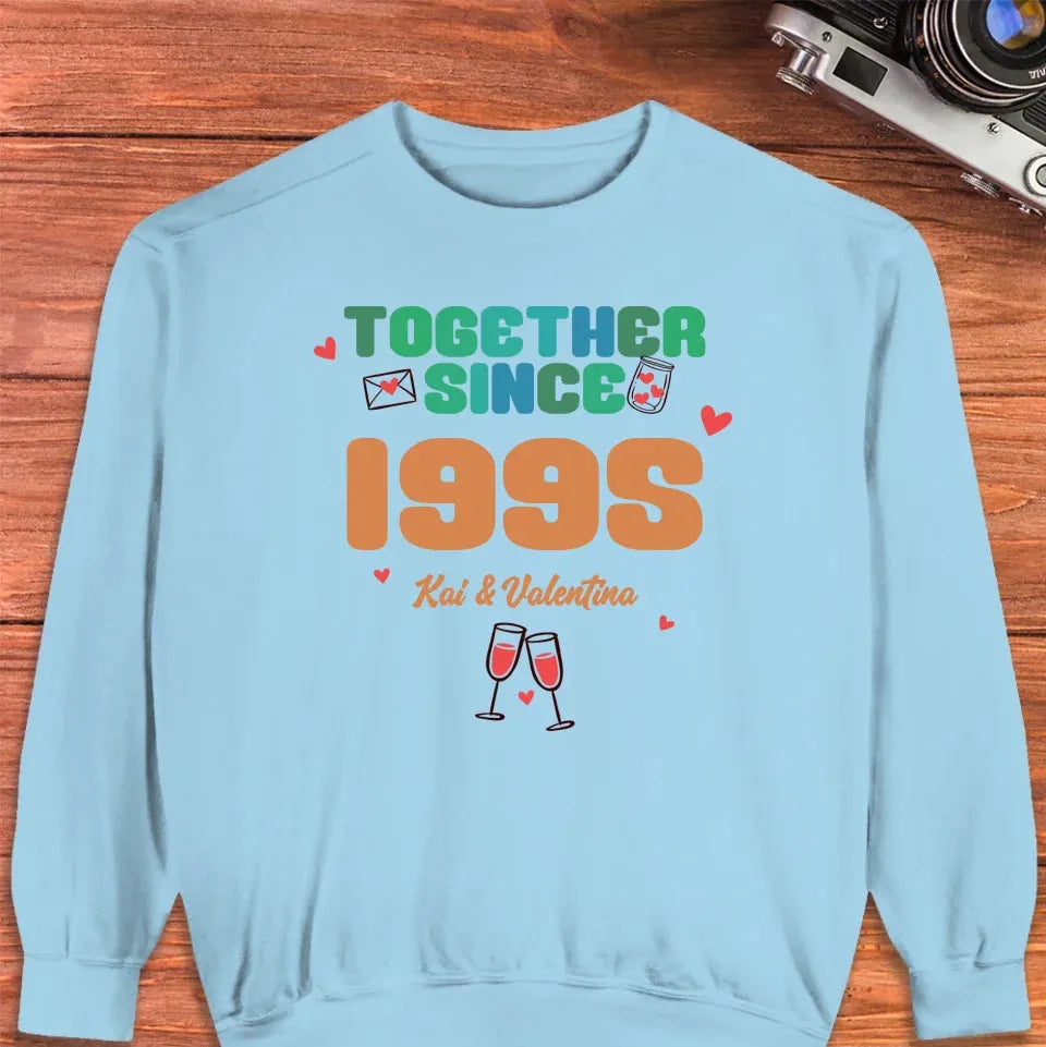 Together Since Retro Colors - Personalized Gifts For Couples - Unisex Sweater