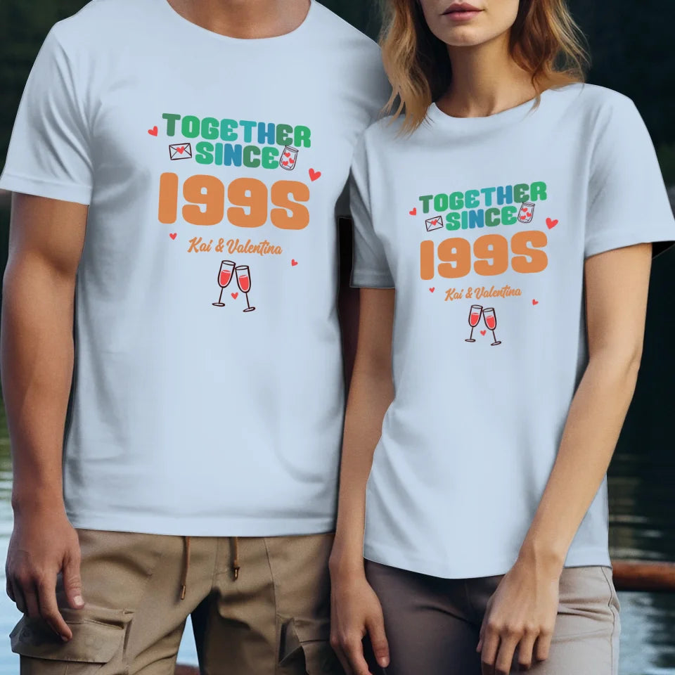 Together Since Retro Colors - Personalized Gifts For Couples - Unisex T-Shirt