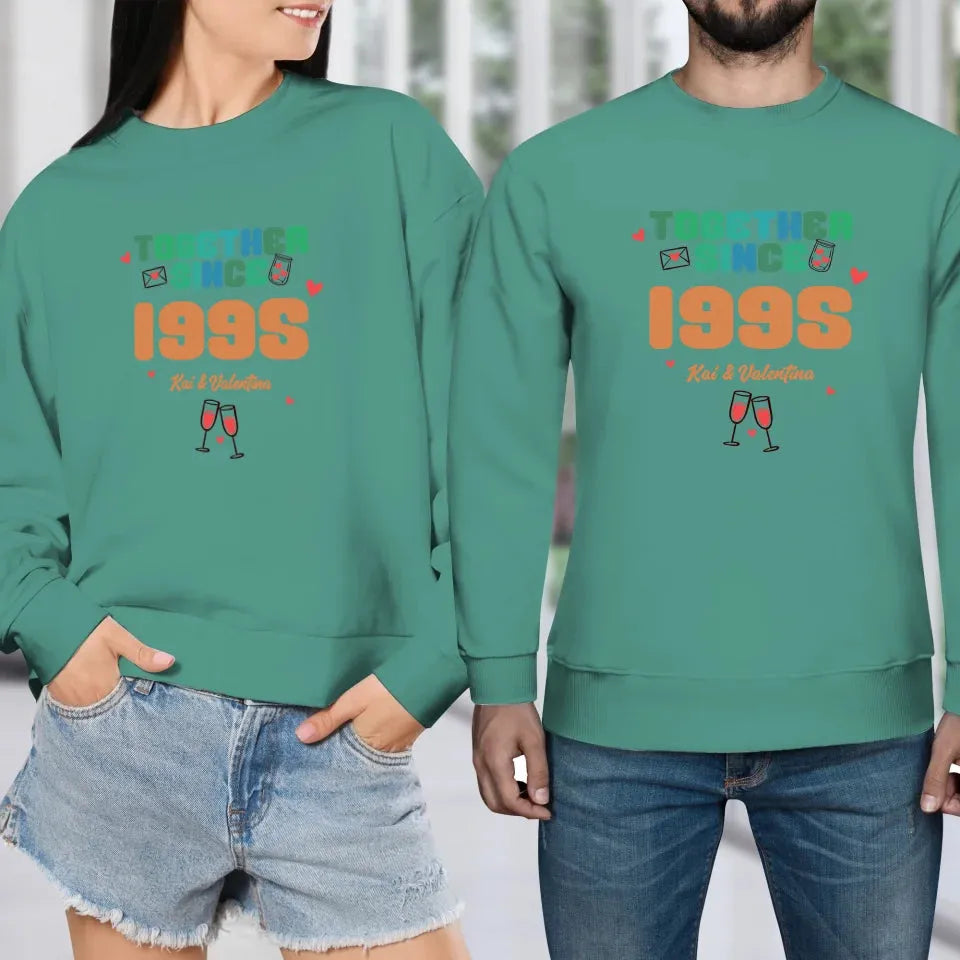 Together Since Retro Colors - Personalized Gifts For Couples - Unisex Sweater