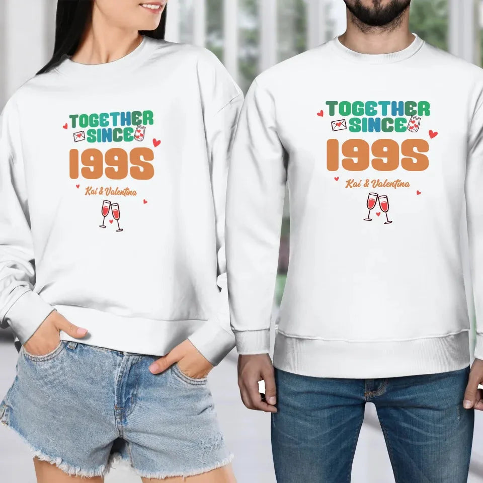 Together Since Retro Colors - Personalized Gifts For Couples - Unisex Sweater