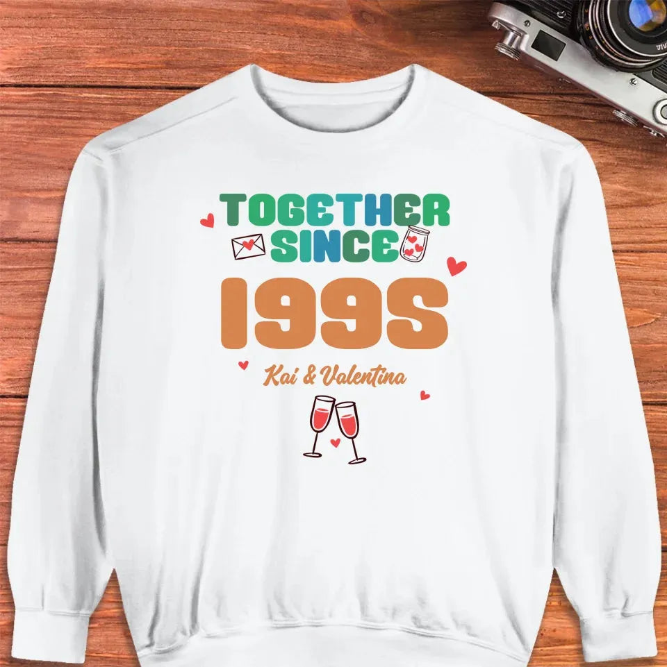 Together Since Retro Colors - Personalized Gifts For Couples - Unisex Sweater