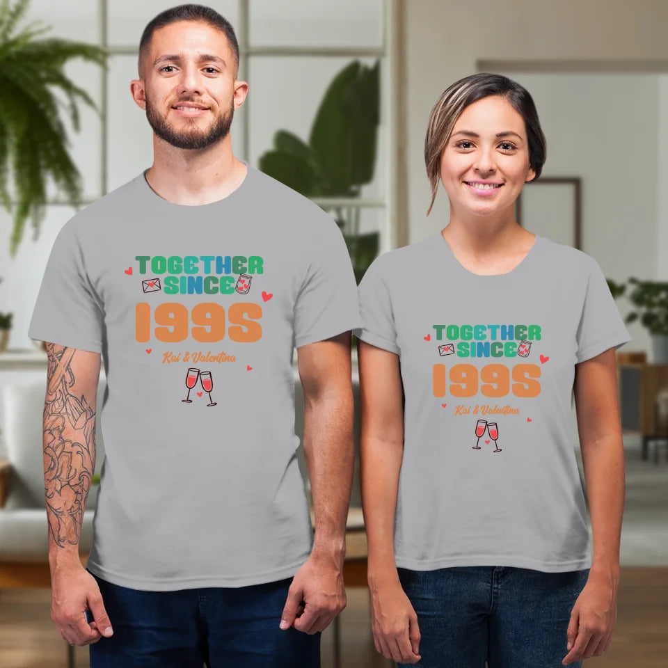 Together Since Retro Colors - Personalized Gifts For Couples - Unisex T-Shirt