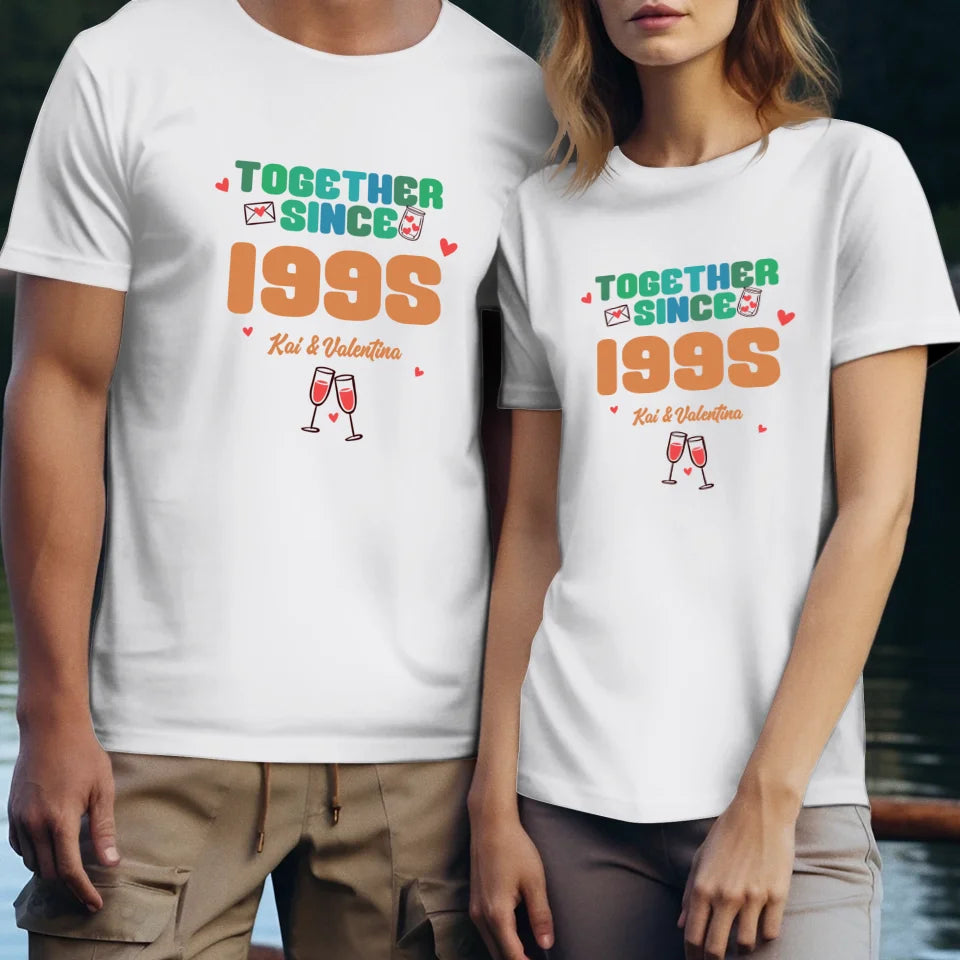 Together Since Retro Colors - Personalized Gifts For Couples - Unisex T-Shirt